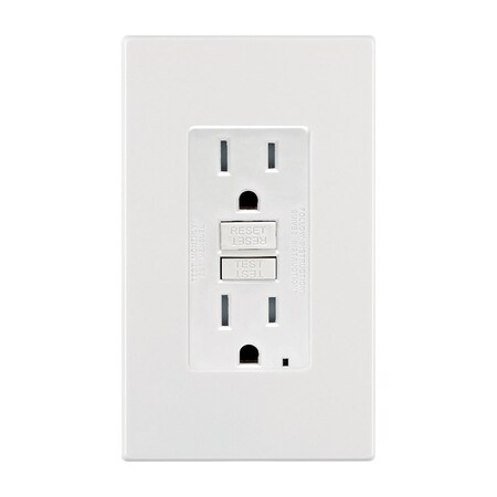 Leviton Leviton 15 amps 125 V White Outlet/Wallplate 5-15R 1 pk GFTR1-0PW